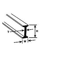 Plastruct 3/32" Polystyrene I-Beam (.094" or 2.4mm) 10" Length (10 per pack)