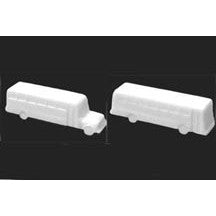 Plastruct White Polystyrene Plastic Buses (4 per pack)