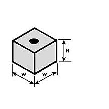 Plastruct ABS Column Block 3/8" (9.5mm) x 9/32" (7.1mm) - (5 per pack)