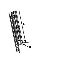 Plastruct Gray ABS Ladder with Safety Cage - G gauge - 1-19/64" (32.9mm) Diameter x 12" (300mm) Length (1 per pack)