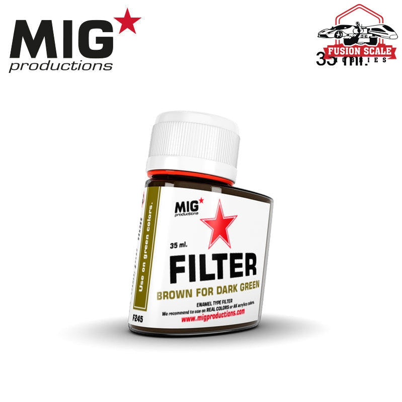 Mig Productions Enamel  Filter 35ml  Brown for Dark Green MP245
