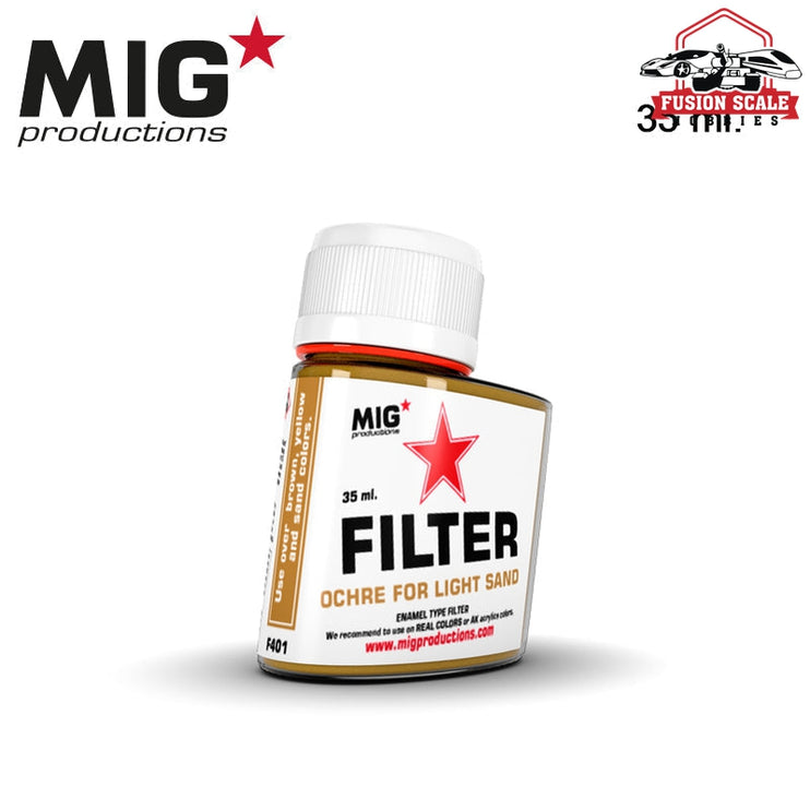 Mig Productions Enamel Filter 35ml Ocher for Light Sand MP401