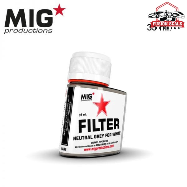 Mig Productions Enamel Filter 35ml Neutral Grey for White MP404