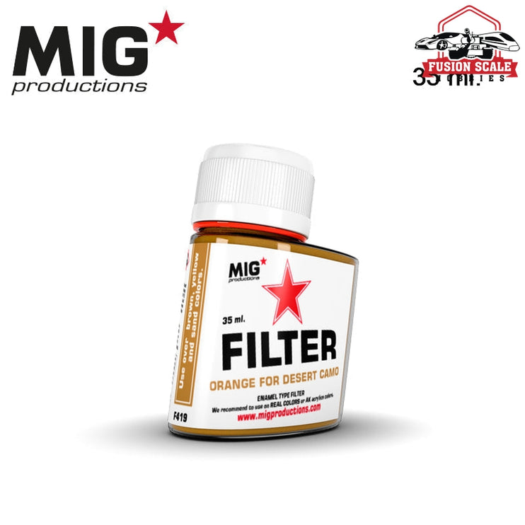 Mig Productions Enamel Filter 35ml Orange for Desert Camo MP419