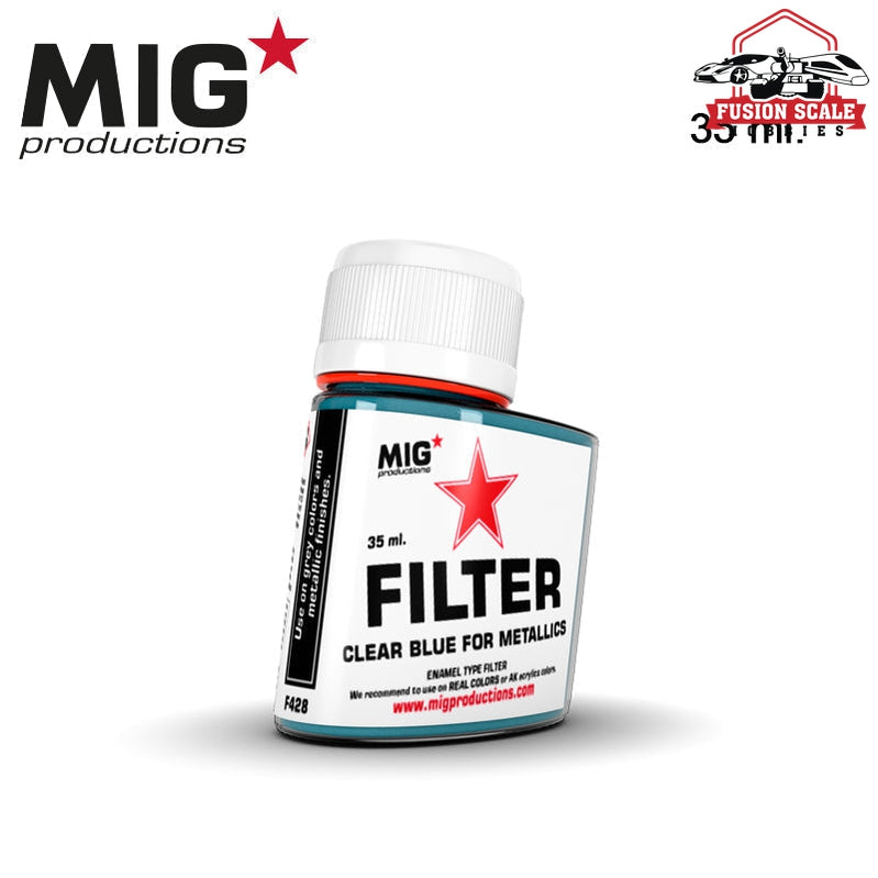 Mig Productions Enamel Filter 35ml Clear Blue for Metallic MP428