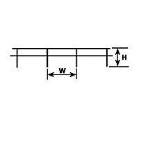 Plastruct Brass Ranch Fence Post - HO gauge - A Style - 1/4" (6.4mm) x 25/64" (9.9mm) x 9-1/2" (240mm) Length (1 pk)