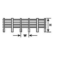 Plastruct Polystyrene Ranch Fence Post - HO gauge - B Style - 11/32" (8.7mm) x 1/4" (6.4mm) x 20" (600mm) Length (1 pk)