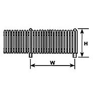 Plastruct Polystyrene Picket Fence - HO gauge - F style - 23/64" (9.1mm) x 41/64" (16.34mm) x 20" (500mm) Length (1 pk)