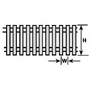 Plastruct Polystyrene Picket Fence - N gauge - I style - 1/4" (6.4mm) x 1/16" (1.6mm) x 26" (650mm) Length (1 per pack)