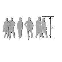 Plastruct White Styrene Silhouette Figures (5 Sets per pack)