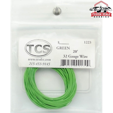 Train Control Systems 32 AWG Green Wire 20'