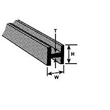 Plastruct Dark Gray ABS H-Column - 1/8" (3.2mm) x 1/8" (3.2mm) -  .035 (0.9mm) thick - 15" (375mm) Length (5 per pack)