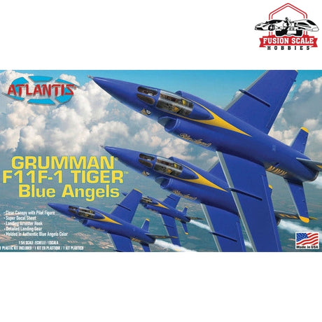 Atlantis Models F11F-1 Grumman Tiger Blue Angels 1/54 Plastic Model Kit Atlantis - Fusion Scale Hobbies