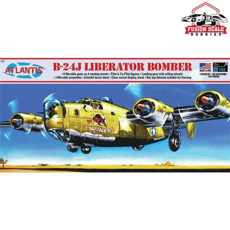 Atlantis Models B-24J Liberator Bomber Buffalo Bill Plastic Model Kit - Fusion Scale Hobbies