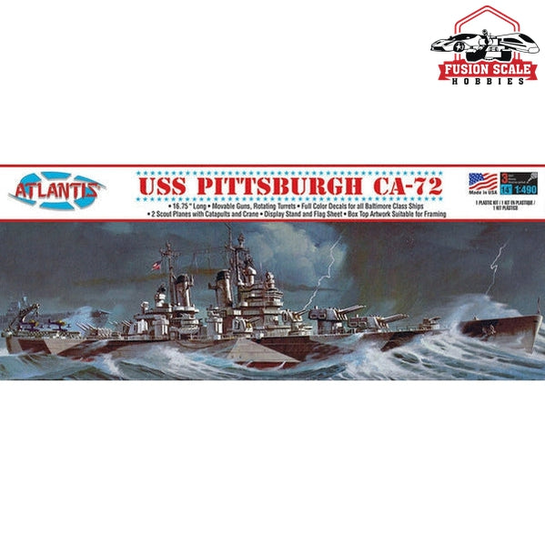 Atlantis Models USS Pittsburgh CA-72 heavy Cruiser Plastic Model Kit - Fusion Scale Hobbies