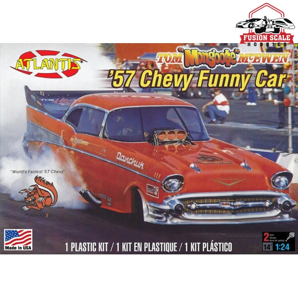 Atlantis Models Tom Mongoose McEwen 1957 Chevy Funny Car 1/24 - Fusion Scale Hobbies