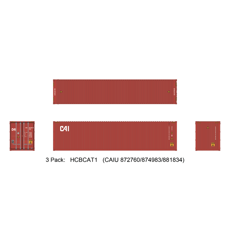 Aurora Miniatures HO 40ft Containers 3 Pack CAI (CAIU 872760/874983/881834) - Fusion Scale Hobbies