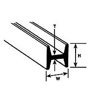 Plastruct 3/16" Polystyrene H-Column (.188" or 4.8mm) 24" Length (5 per pack)