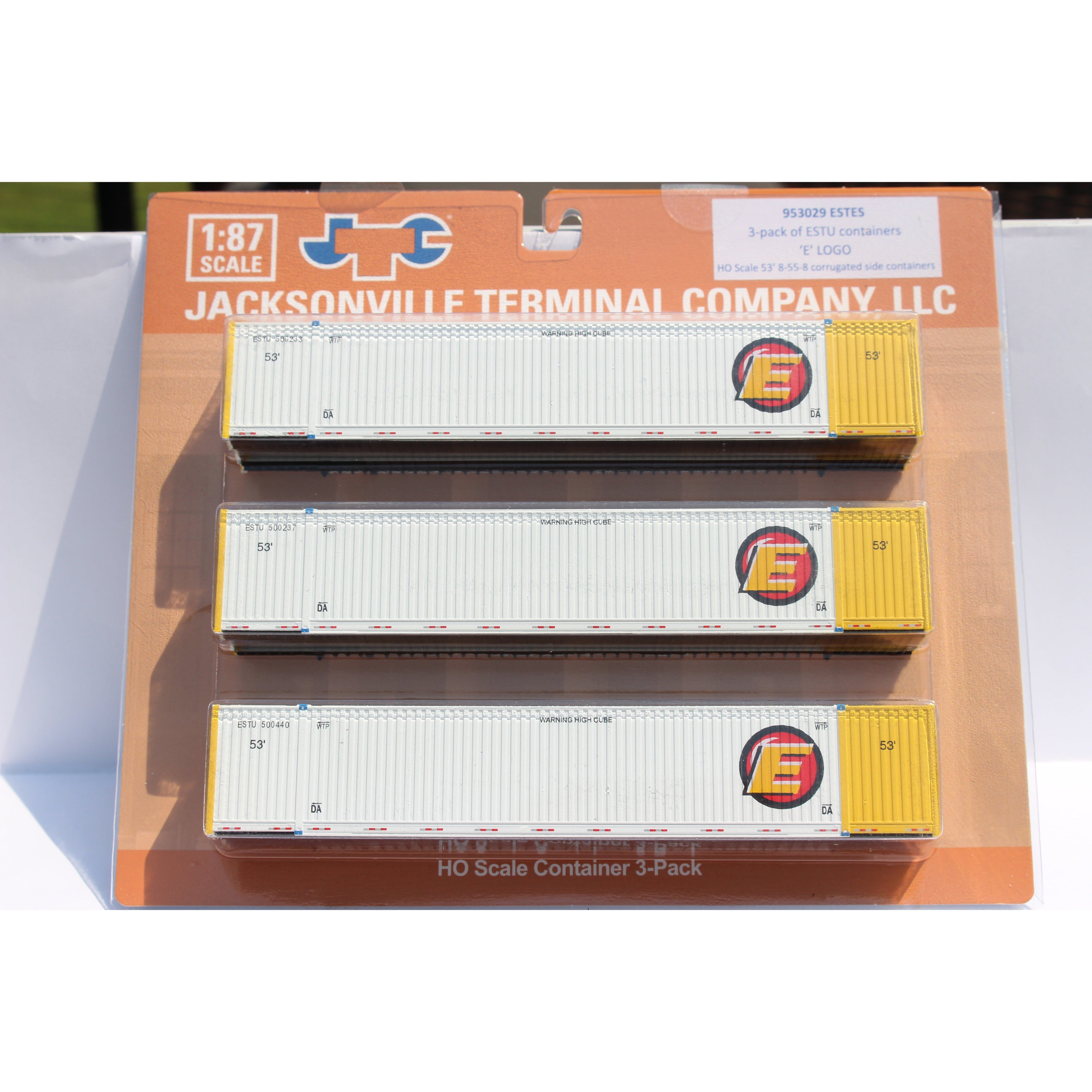 Jacksonville Terminal Company HO Scale Estes 53' Container 3 Pack Set ...