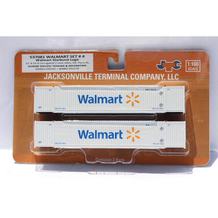 Jacksonville Terminal Company N Walmart Star Burst Loco #4 53' High Cube Container