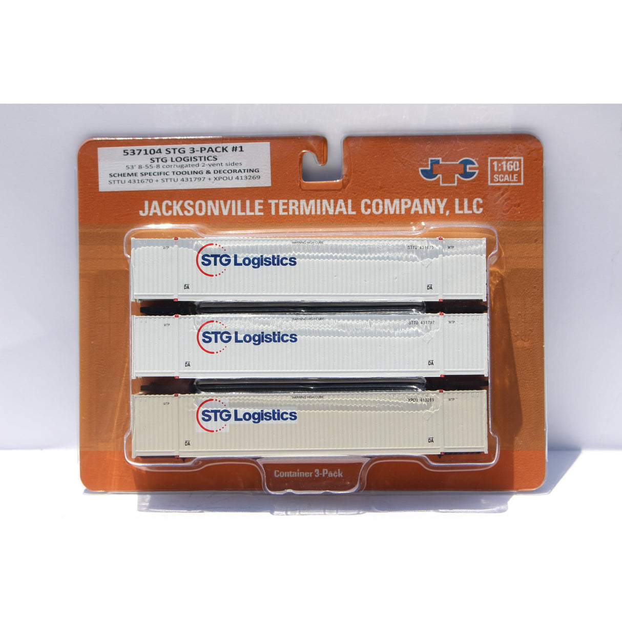 Jacksonville Terminal Company N STG Logistics/XPO #1 53' High Cube Container 3pk
