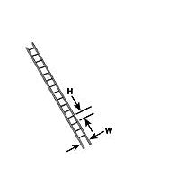 Plastruct Gray ABS Ladder - OS gauge - 1/4" (6.4mm) x 13/32" (10.3mm) x 15" (375mm) Length (2 per pack)