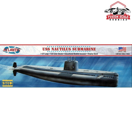 Atlantis Models USS Nautilus Submarine 1/300 STEM Plastic Model Kit - Fusion Scale Hobbies