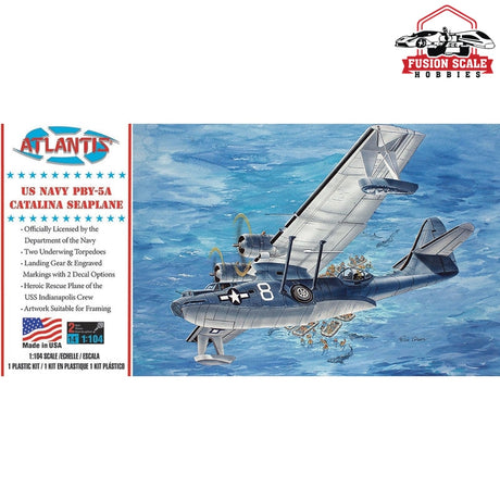 Atlantis Models PBY-5A Catalina US Navy Seaplane Plastic Model Kit - Fusion Scale Hobbies