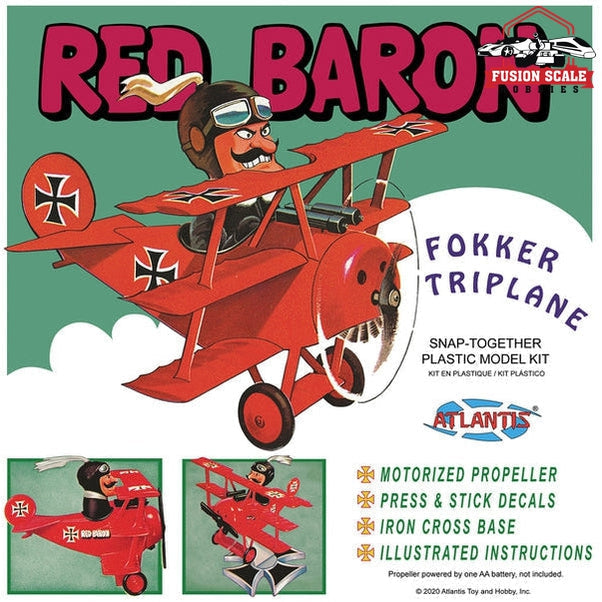 Atlantis Model Red Baron Fokker Tri Plane Snap