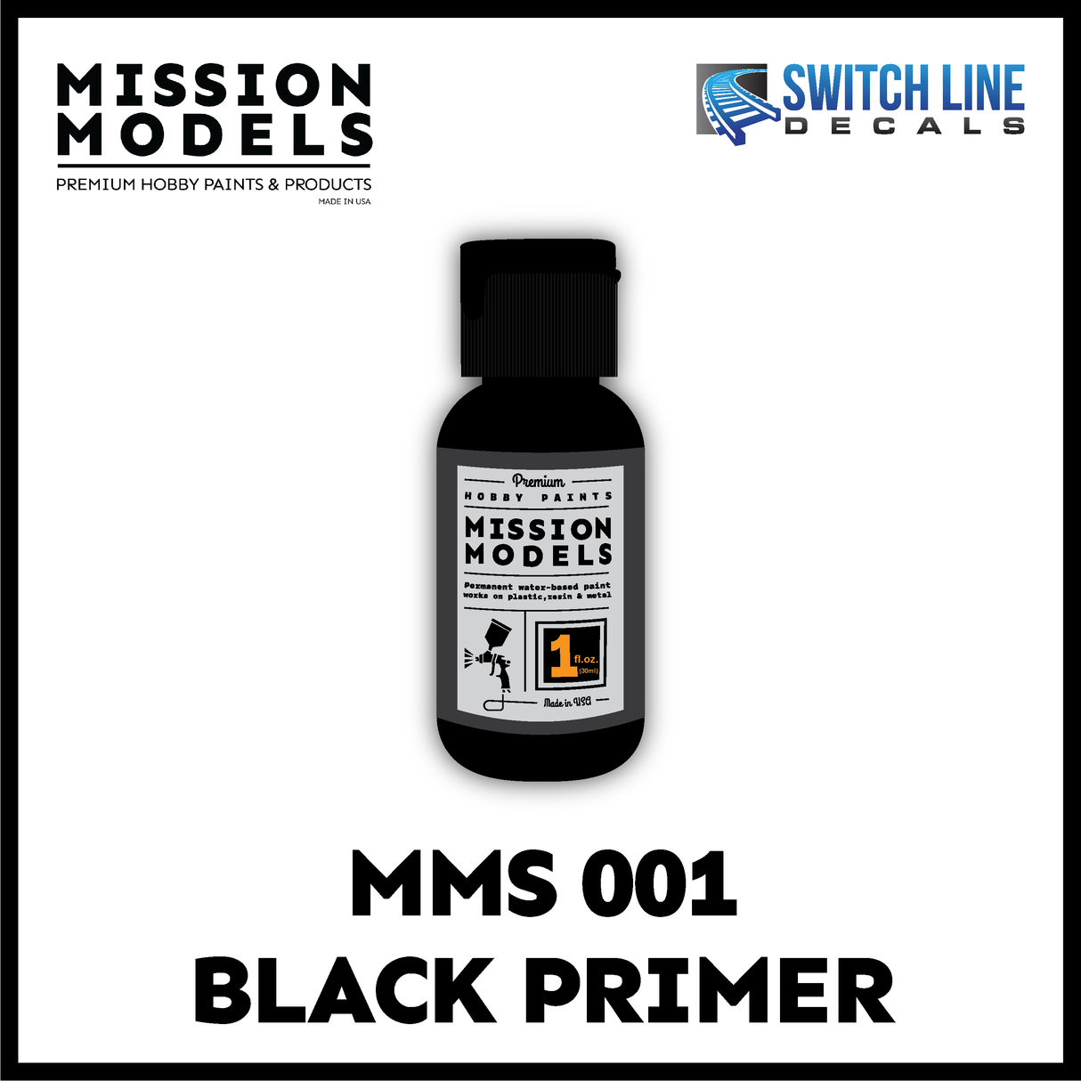 Mission Models Paint Black Primer 1oz