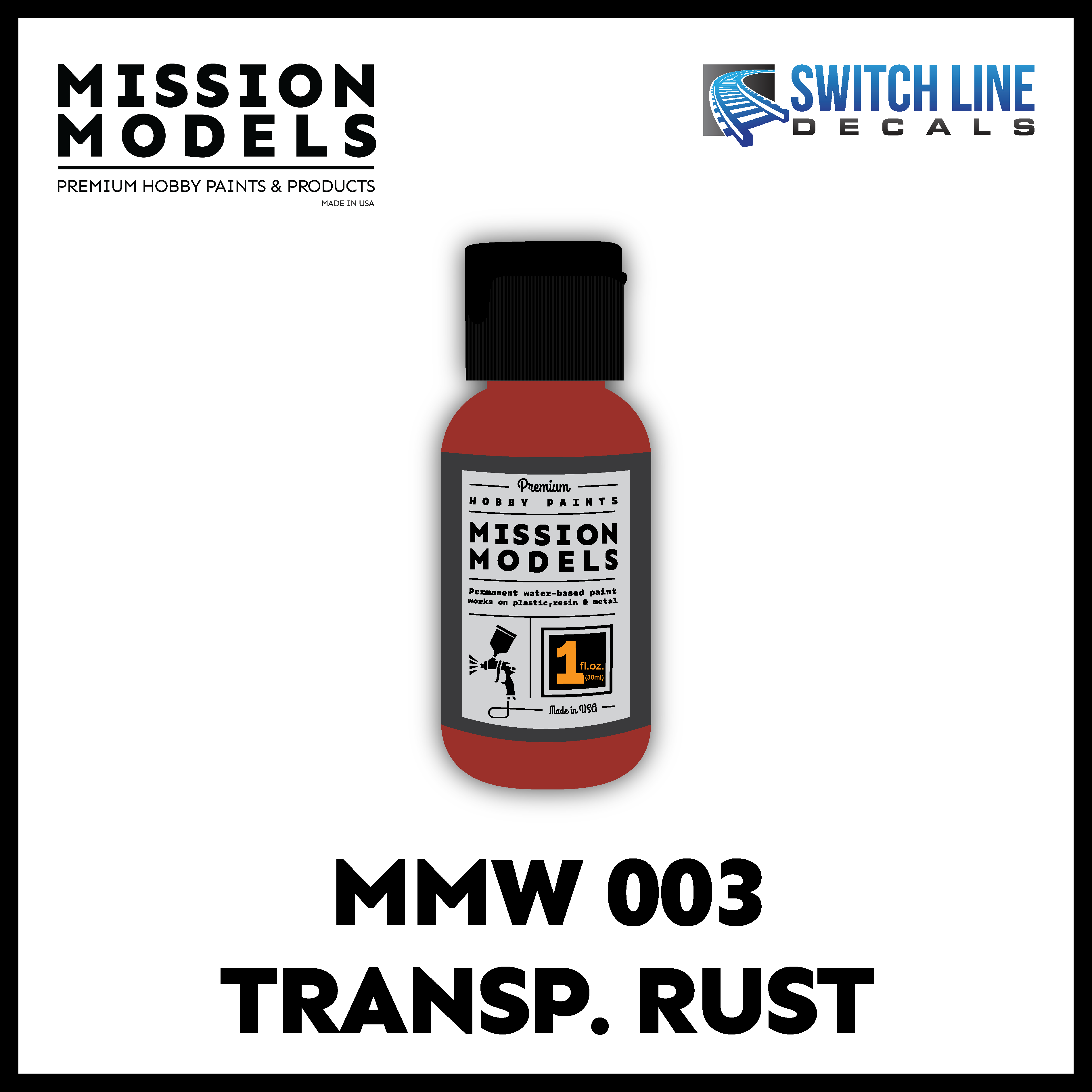 Mission Models Paint Transparent Light Rust 1oz