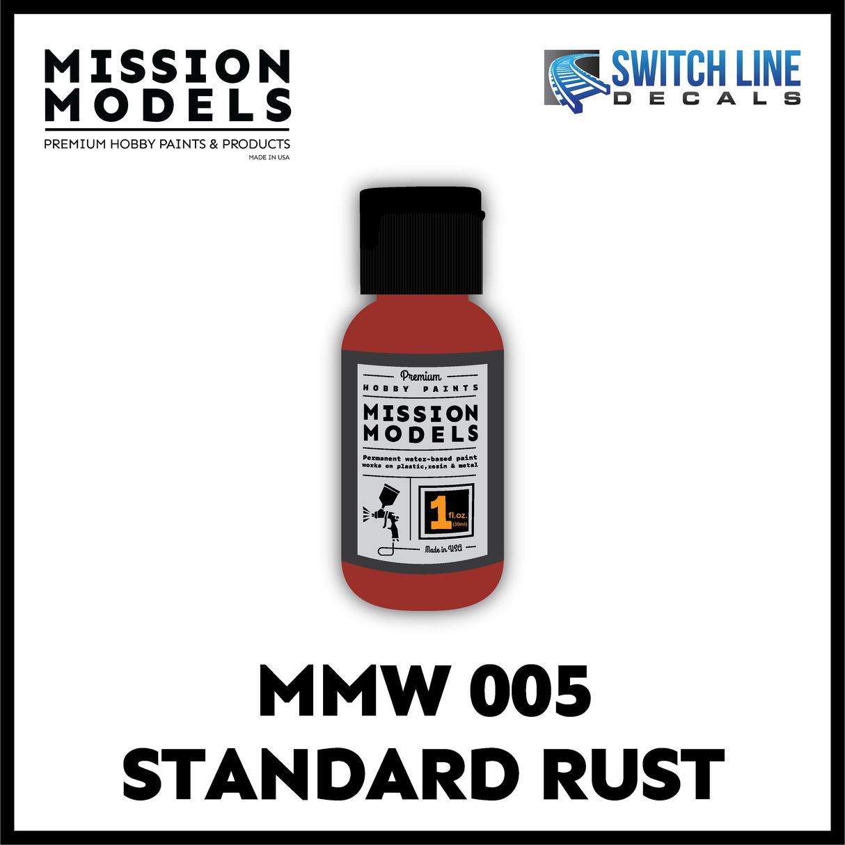 Mission Models Paint Standard Rust 1oz