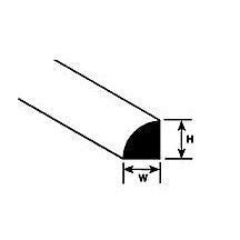 Plastruct 1/8" Polystyrene Quarter Round 10" Length (5 per pack)