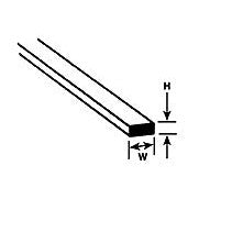 Plastruct .040" x 3/16" Polystyrene Rectangular Strip 10" Length (10 per pack)