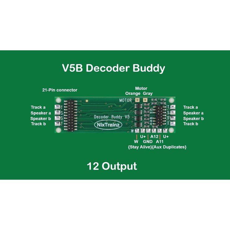 NixTrainz Decoder Buddy V5 21 Pin Decoder Adapter Board 2.2K Ohm Resistors