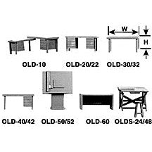 Plastruct White Styrene Desk With Single Pedestals (1 per pack)