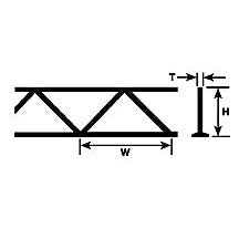 Plastruct Dark Gray ABS Open Web Truss - 13/32" (10.3mm) x 11/16" (17.5mm) - 9/64" (3.6mm) thick - 7" (175mm) L (2 pk)