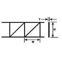 Plastruct 5/16" Styrene Pratt Open Web Truss 4" length (2 per pack)