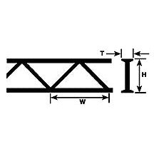 Plastruct Dark Gray ABS Open Web Truss - 1/4" (6.4mm) x 3/8" (9.5mm) - 1/8" (3.2mm) thick - 6" (150mm) Length (2 per pk)