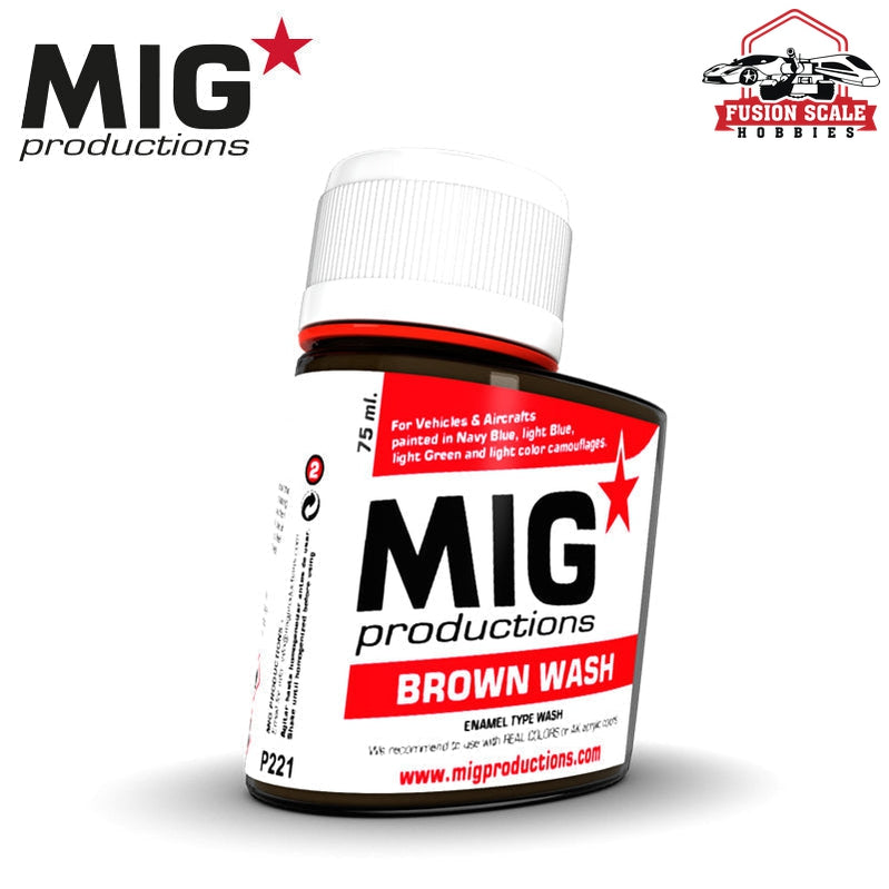 Mig Productions Enamel Wash 75ml Brown Wash MP221