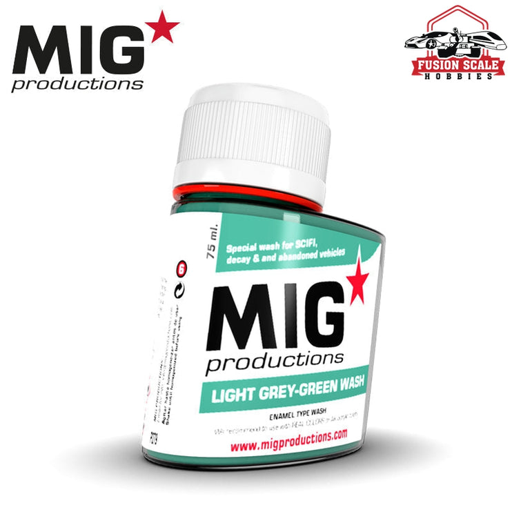 Mig Productions Enamel Wash 75ml Light Grey Green Wash MP279