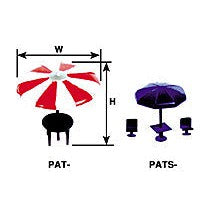 Plastruct O gauge Polystyrene Umbrella Table Set (2 sets per pack)