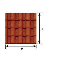 Plastruct G guage4 Scale Red Clay Spanish Tile Sheet 12" x 7" (2 per pack)