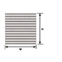 Plastruct O Scale Gray Corrugated Siding 12" x 7" (2 per pack)