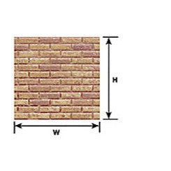 Plastruct G gauge Red Clay Brick Sheet 12" x 7" (2 per pack)