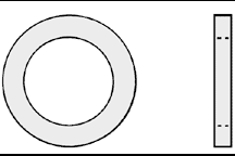 Plastruct 1" O.D. x 3/4" I.D. Medium Gray ABS Ring (5 per pack)