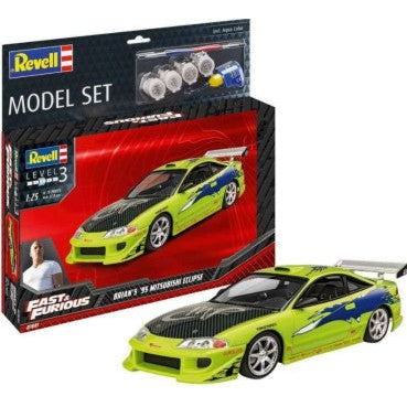 Revell 1/25 Fast & Furious Brian's 1995 Mitsubishi Eclipse Car w/paint & glue