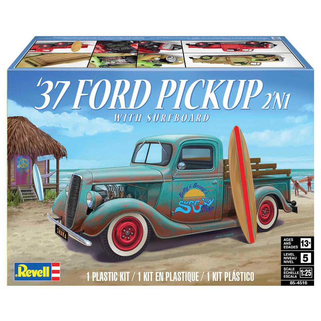 Revell 1/25 37 Ford Pickup 2 n 1 with Surfboard Model Kit Model Parts Warehouse