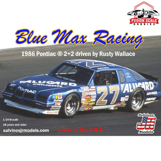 Salvinos JR Models 1/24 Blue Max Racing 1986 Pontiac 2+2 driven by Rusty Wallace Race Car