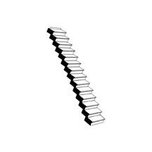 Plastruct O gauge Custom Straight Staircase 3-3/4"" Length (1 per pack)